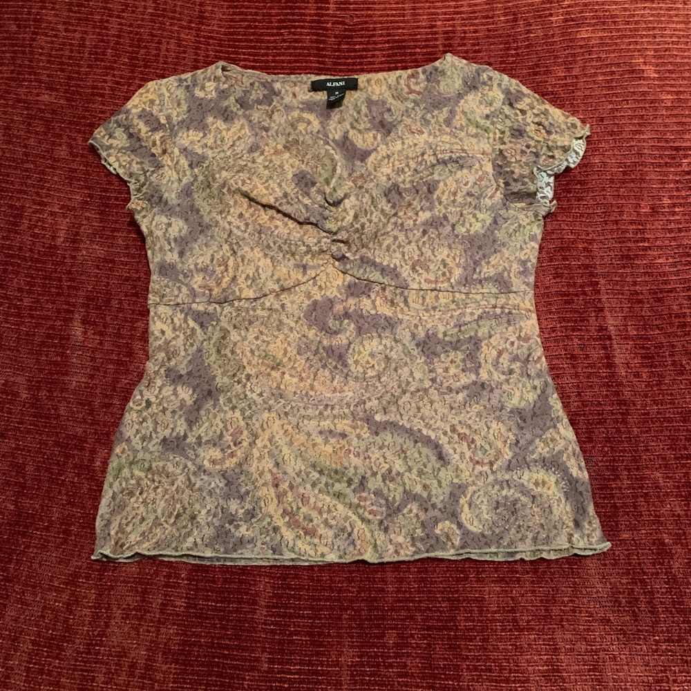 Paisley & Floral Tan Brown Top